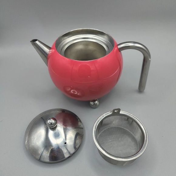 Ladies Pink Fuschia Teapot G&H Tea Services Metal Modern Style - Picture 2 of 5